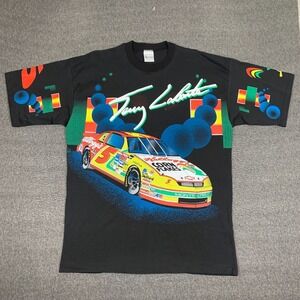Vintage Terry Labonte NASCAR Kelloggs Racing T-Shirt Mens XL Black Car Deadstock